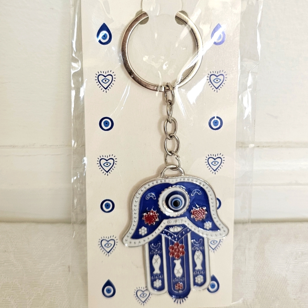 Hamsa Keychain Protective Evil Eye Religious Charm Amulet Kabbalah Keych…